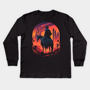 Cyberpunk Cowboy Kids Long Sleeve T-Shirt